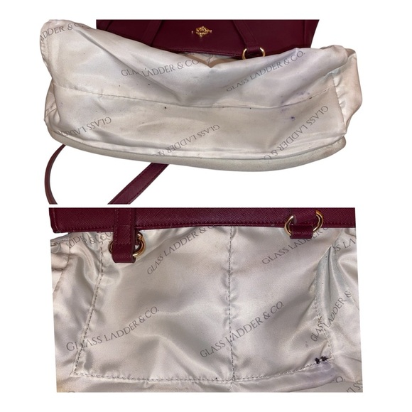 GLASS LADDER & Co. “Michelle” Medium Tote Bag Shoulder Bag in Burgundy & Gold - Picture 10 of 10